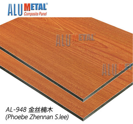 AA5005 ফায়ার রেটেড Acp শীট আলংকারিক 1220mm অ্যালুমিনিয়াম কম্পোজিট প্যানেল কাঠ শেষ 8MM