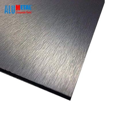 Rugেউখেলান ব্রাশ এসিপি অ্যালুমিনিয়াম আঠালো শীট ছাদ প্যানেল 1000mm 6mm LDPE